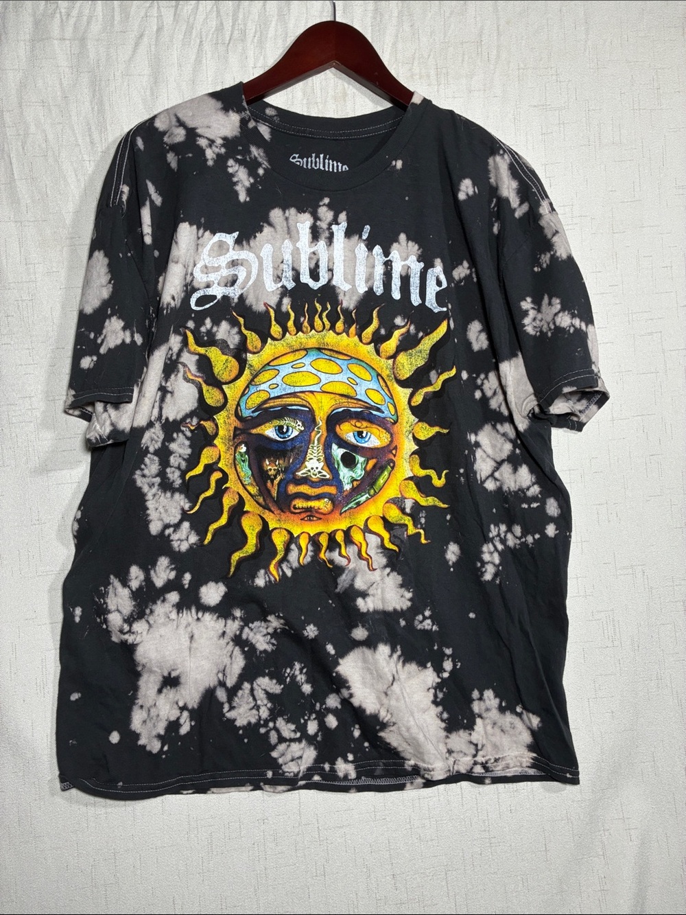 Sublime Black Tie-Dye Sun Graphic Short Sleeve Tee - Men